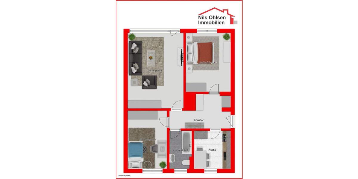 Etagenwohnung Norderstedt Harksheide - 3 Zimmer, 83 m&sup2;, 1.230&euro; | Angebot:24780250