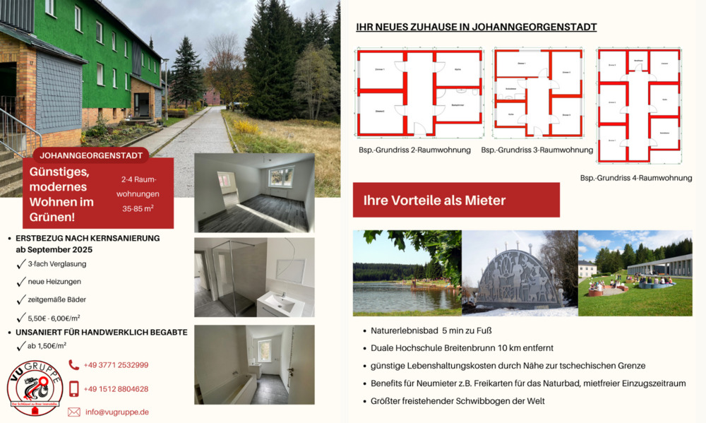 Zimmer Johanngeorgenstadt - 3 Zimmer, 65 m&sup2;, 360&euro; | Angebot:26389545