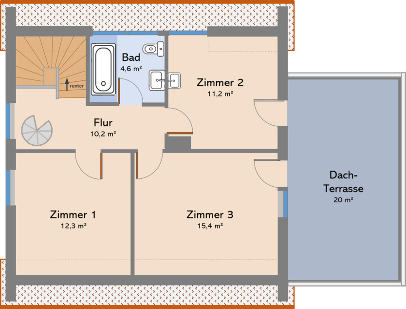 Charmantes Einfamilienhaus mit Garten und Dachterrasse