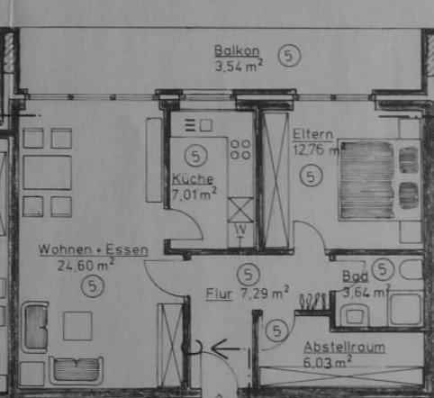 Etagenwohnung Gütersloh Avenwedde - 2 Zimmer, 64 m&sup2;, 142.000&euro; | Angebot:26993464