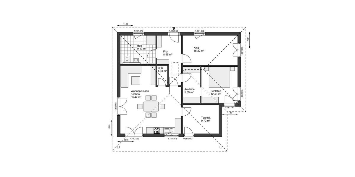 Bungalow Grömitz - 3 Zimmer, 108 m&sup2;, 2.199&euro; | Angebot:24269018