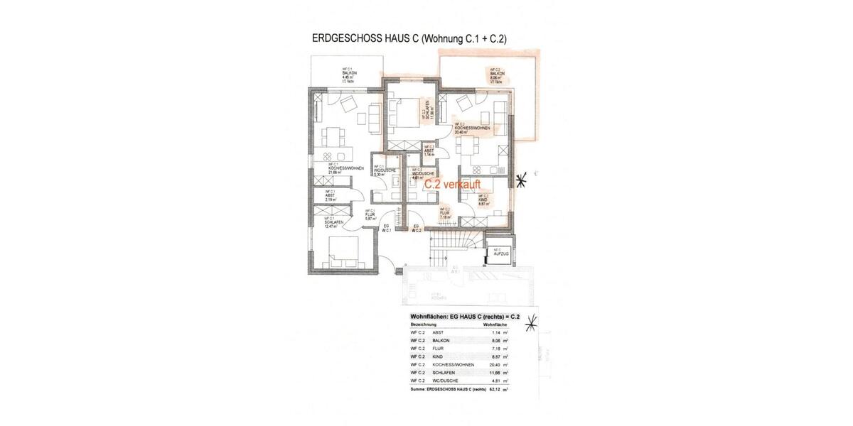 Erdgeschoßwohnung Zellingen - 2.5 Zimmer, 62 m&sup2;, 335.000&euro; | Angebot:24772002