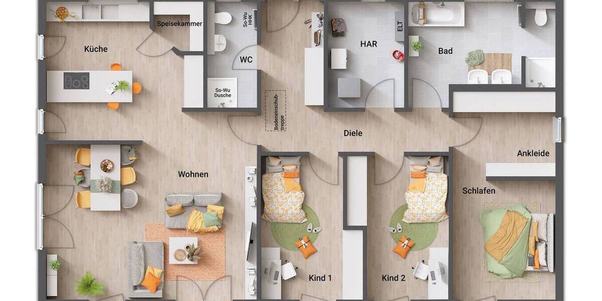 Bungalow Habichtswald Dörnberg - 6 Zimmer, 139 m&sup2;, 373.790&euro; | Angebot:25738089