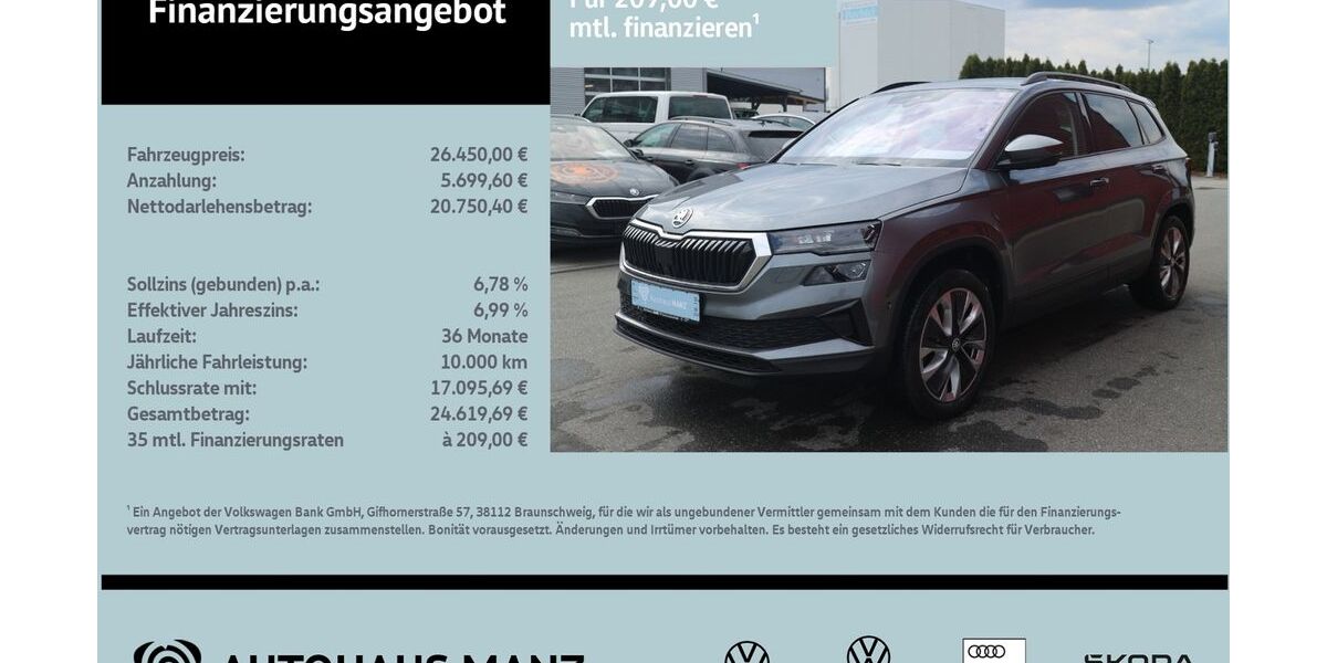 Skoda Karoq 80.067 km 26.449 &euro; Schwarzenfeld 92521