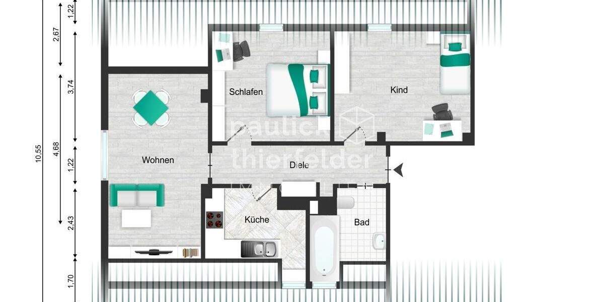 Etagenwohnung Borna - 3 Zimmer, 66 m&sup2;, 78.000&euro; | Angebot:23854370