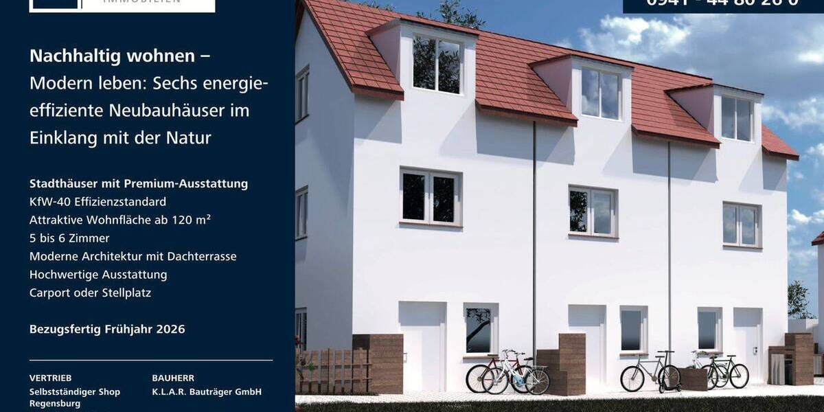 Reihenmittelhaus Regensburg Burgweinting-Harting - 5 Zimmer, 107 m&sup2;, 519.000&euro; | Angebot:25697117