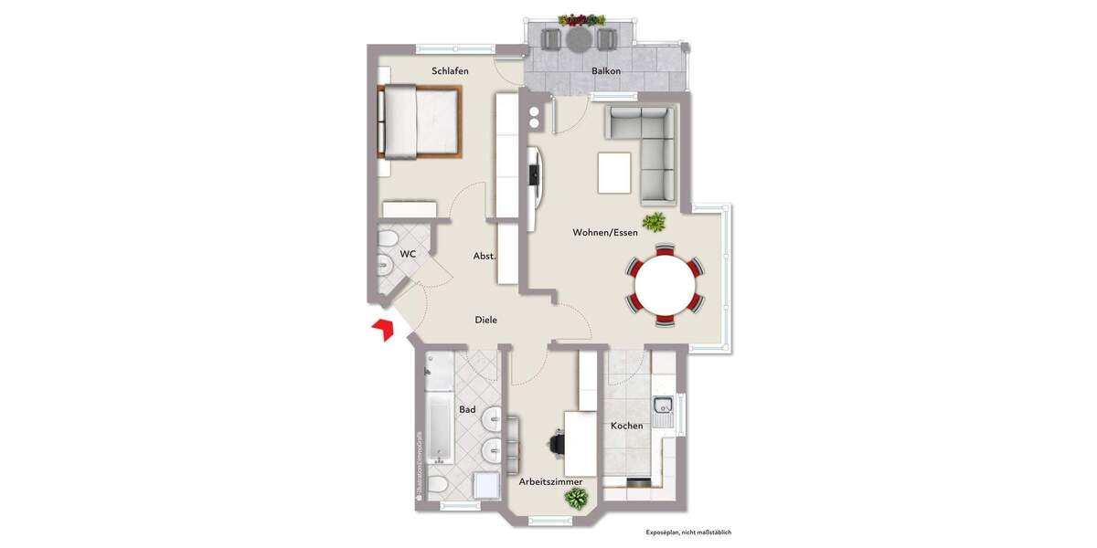 Etagenwohnung Waldbronn / Busenbach Busenbach - 3 Zimmer, 71 m&sup2;, 285.000&euro; | Angebot:25671164