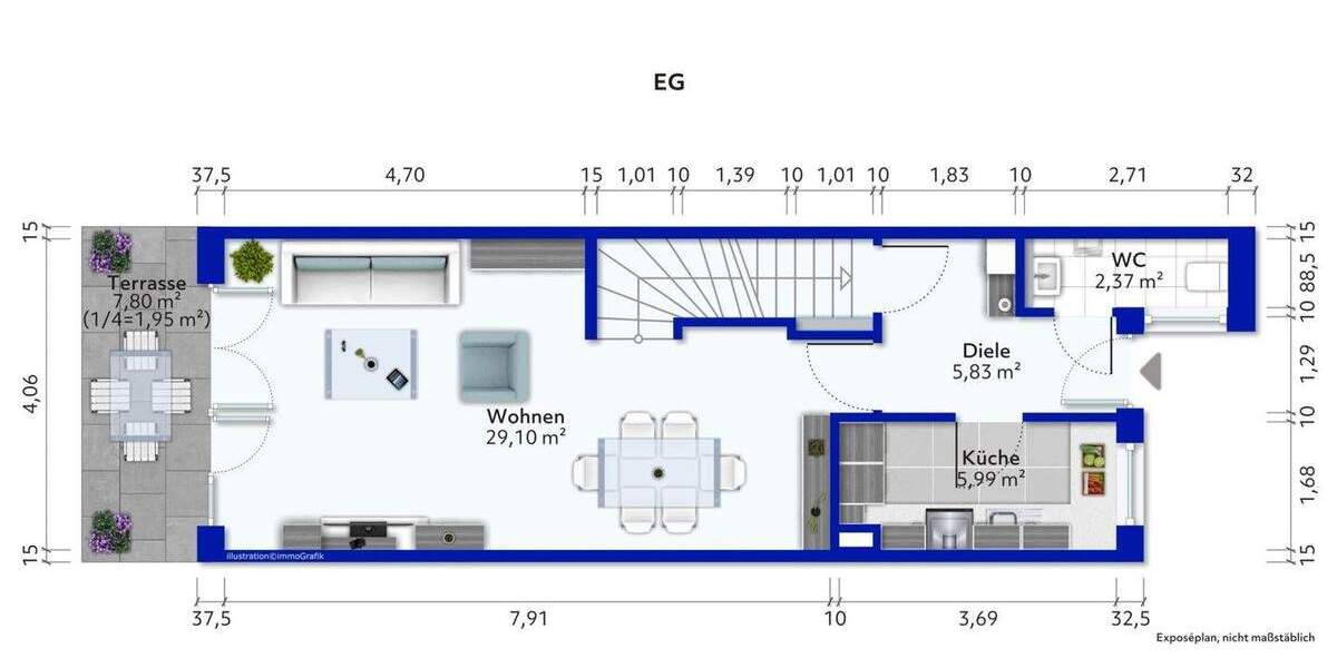 Reihenmittelhaus Hamburg Langenhorn - 4 Zimmer, 114 m&sup2;, 598.000&euro; | Angebot:25631114