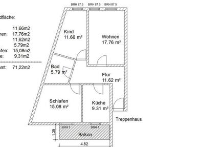 3-Raum-Wohnung mit EBK und Balkon zimmer