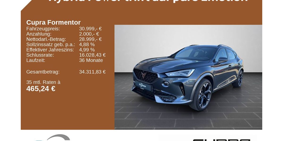 Cupra Formentor 33.710 km 30.700 &euro; Kaiserslautern 67657