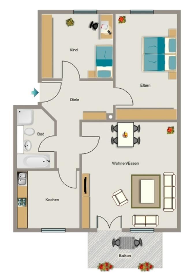 Bei VIVAWEST die Sonnenstrahlen auf dem eigenen Balkon genießen. zimmer