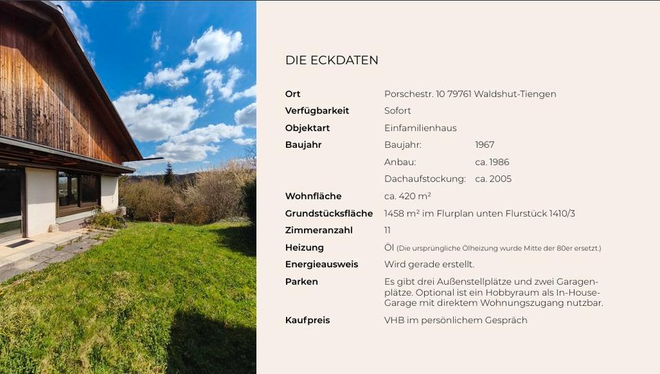 Einfamilienhaus Waldshut-Tiengen Tiengen - 11 Zimmer, 420 m&sup2;, 890.000&euro; | Angebot:26870753