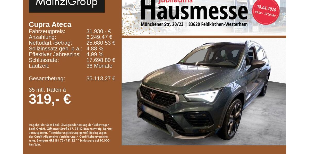 Cupra Ateca 16.200 km 31.930 &euro; Feldkirchen/Westerham 83620