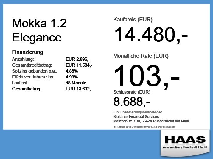 Opel Mokka 46.800 km 14.480 &euro; Schwabmünchen 86830