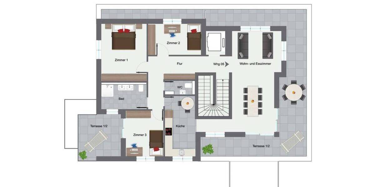 Etagenwohnung Wiesloch Baiertal - 2 Zimmer, 57 m&sup2;, 325.000&euro; | Angebot:26065334