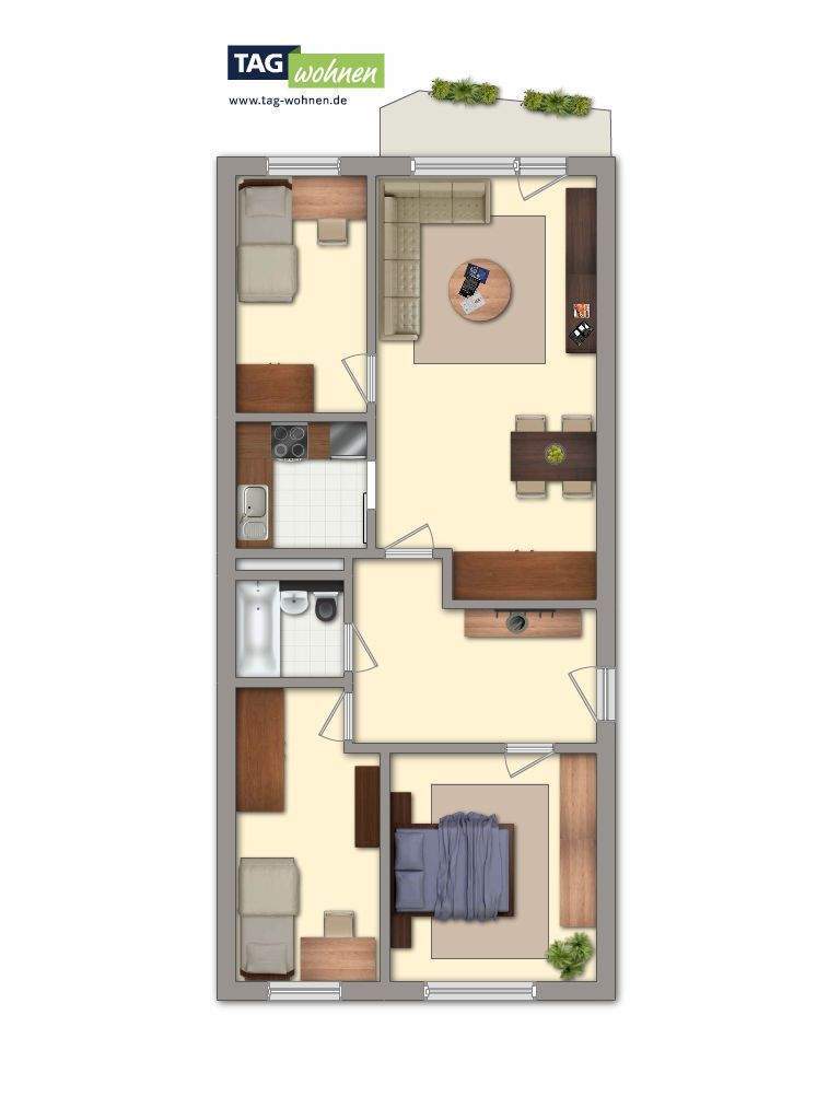 Ganz oben wohlfühlen - gut geschnittene Wohnung frei 4 zimmer