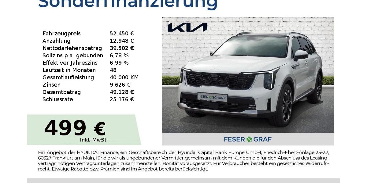 Kia Sorento 8.995 km 52.450 &euro; Roth 91154