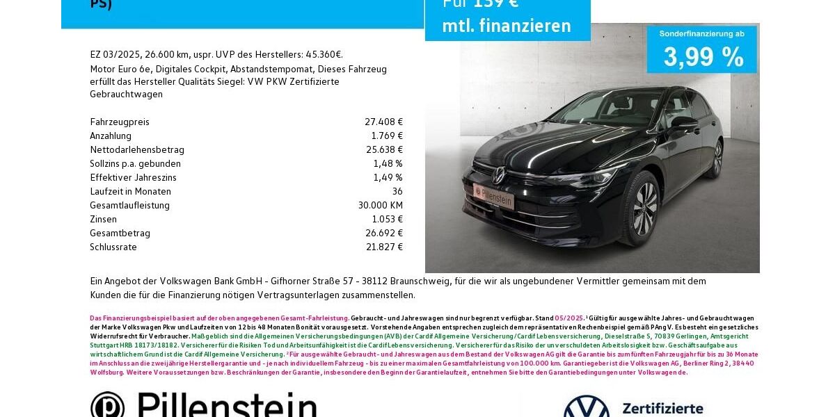 VW Golf 26.600 km 27.408 &euro; Neustadt/Aisch 91413