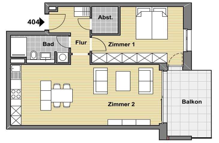 Etagenwohnung Pfinztal Berghausen - 2 Zimmer, 65 m&sup2;, 370.000&euro; | Angebot:24860393
