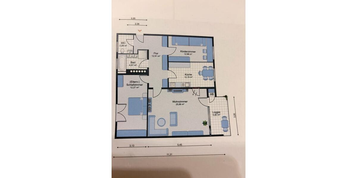 Dachgeschoßwohnung Salzgitter - 3 Zimmer, 89 m&sup2;, 198.000&euro; | Angebot:25625296