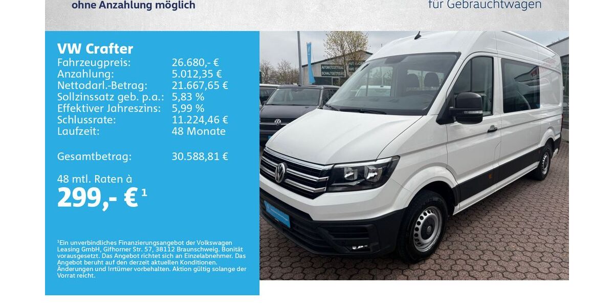 VW Crafter 140.000 km 25.680 &euro; Würzburg 97076