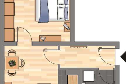 Wohnung Dortmund Innenstadt Ost - 1 Zimmer, 36 m&sup2;, 357&euro; | Angebot:26799005