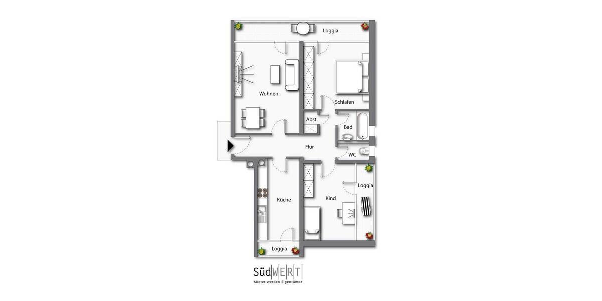 Etagenwohnung Bad Reichenhall - 3 Zimmer, 83 m&sup2;, 339.000&euro; | Angebot:26851413