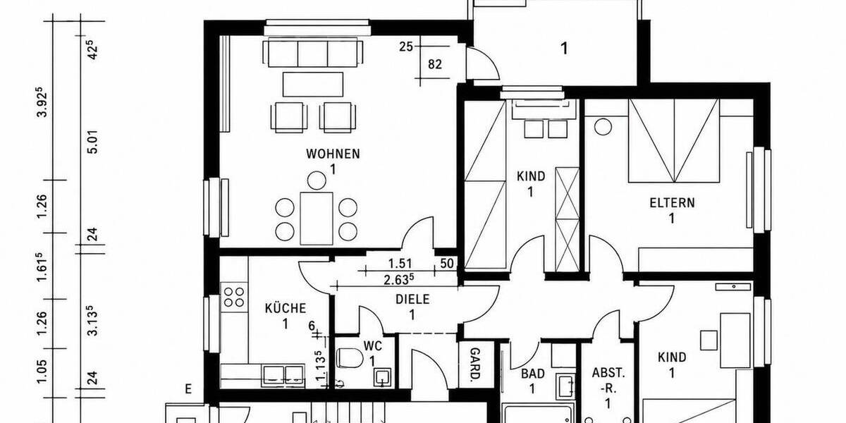 Etagenwohnung Rendsburg - 3 Zimmer, 87 m&sup2;, 191.000&euro; | Angebot:26671404