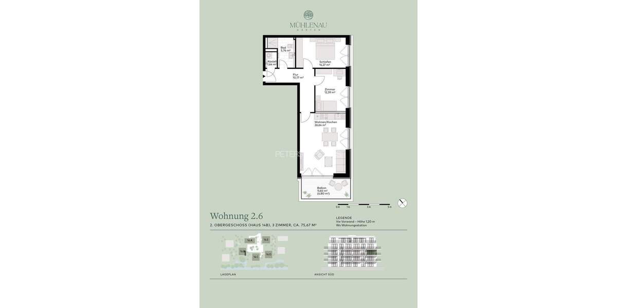 Etagenwohnung Pinneberg - 3 Zimmer, 75 m&sup2;, 465.000&euro; | Angebot:25802007