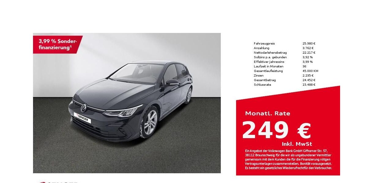 VW Golf 40.650 km 25.980 &euro; Bad Oldesloe 23843