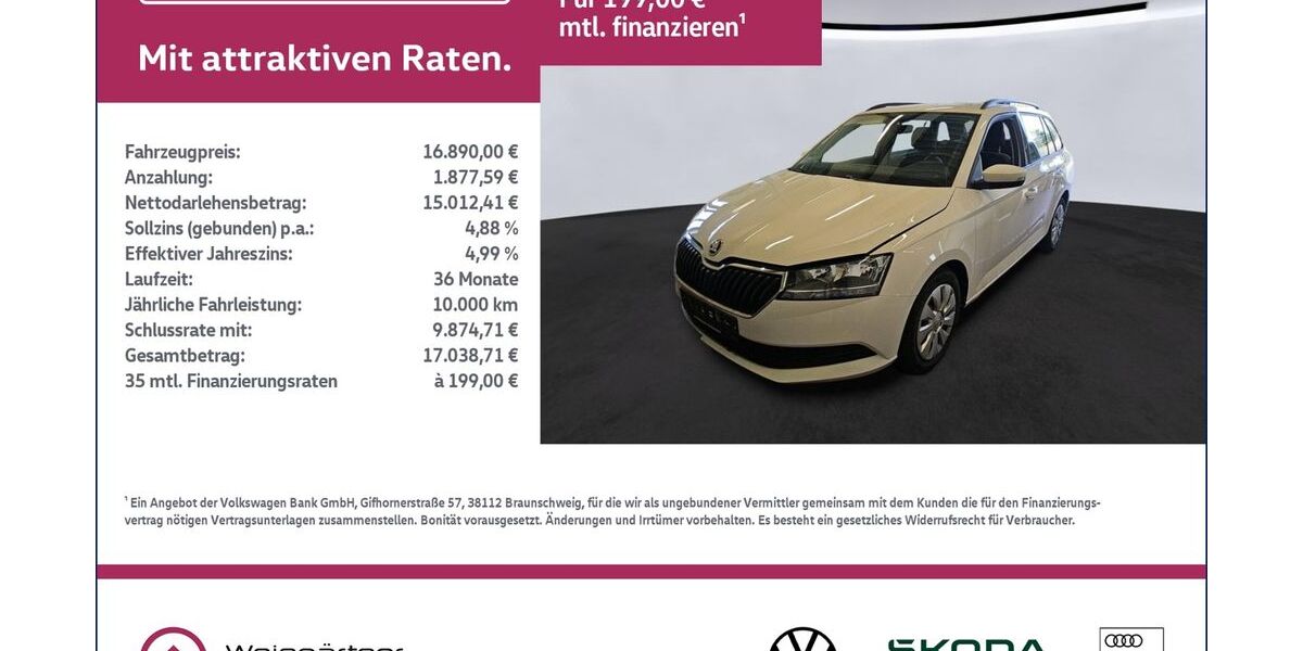 Skoda Fabia 5.250 km 16.890 &euro; Miesbach 83714