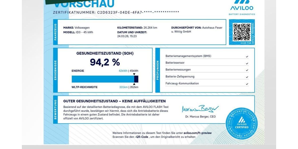 VW ID.3 26.257 km 18.740 &euro; Bernburg 06406