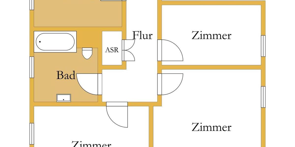 Etagenwohnung Zörbig - 3 Zimmer, 81 m&sup2;, 498&euro; | Angebot:23599558