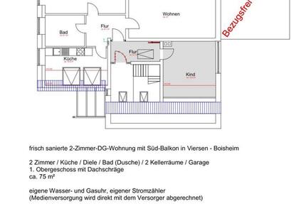 Wohnung Viersen Boisheim - 2 Zimmer, 75 m&sup2;, 635&euro; | Angebot:24989938