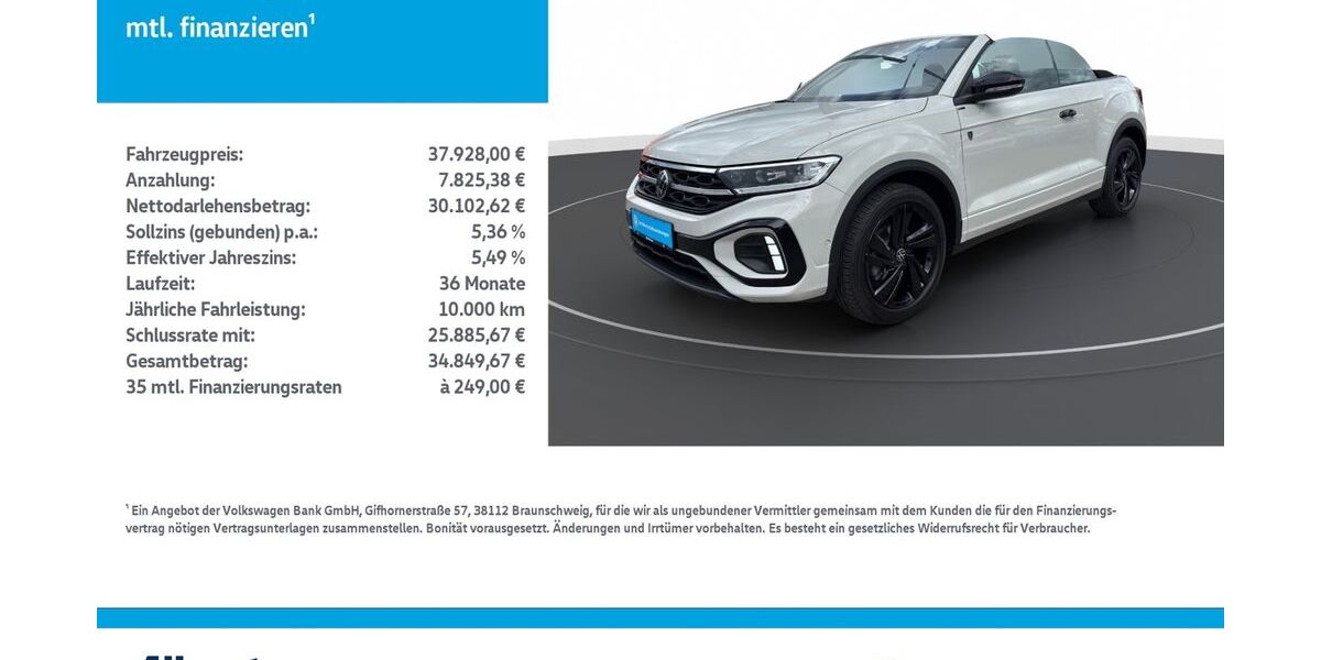 VW T-Roc 10.185 km 37.449 &euro; Leinefelde-Worbis/DE 37327