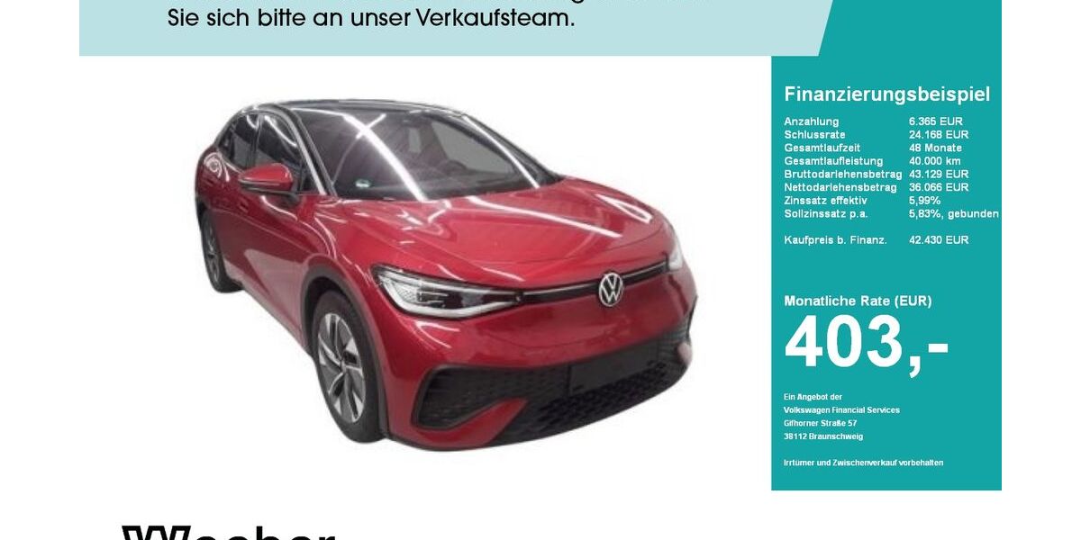 VW ID.5 10.900 km 42.350 &euro; Herrenberg 71083