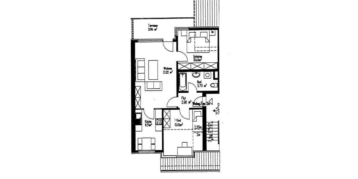 Dachgeschoßwohnung Delmenhorst Bungerhof - 3 Zimmer, 66 m&sup2;, 595&euro; | Angebot:24919010