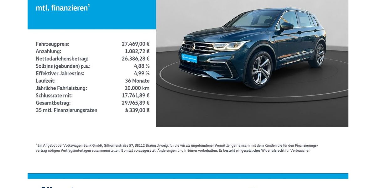 VW Tiguan 72.116 km 26.999 &euro; Nordhausen 99734