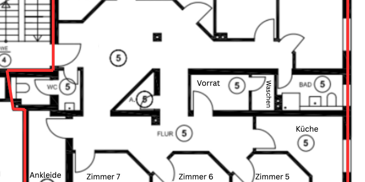 Etagenwohnung Gelsenkirchen Feldmark - 9 Zimmer, 169 m&sup2;, 1.490&euro; | Angebot:26853818