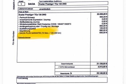 Dacia Duster 76.000 km 15.200 &euro; Damflos 54413