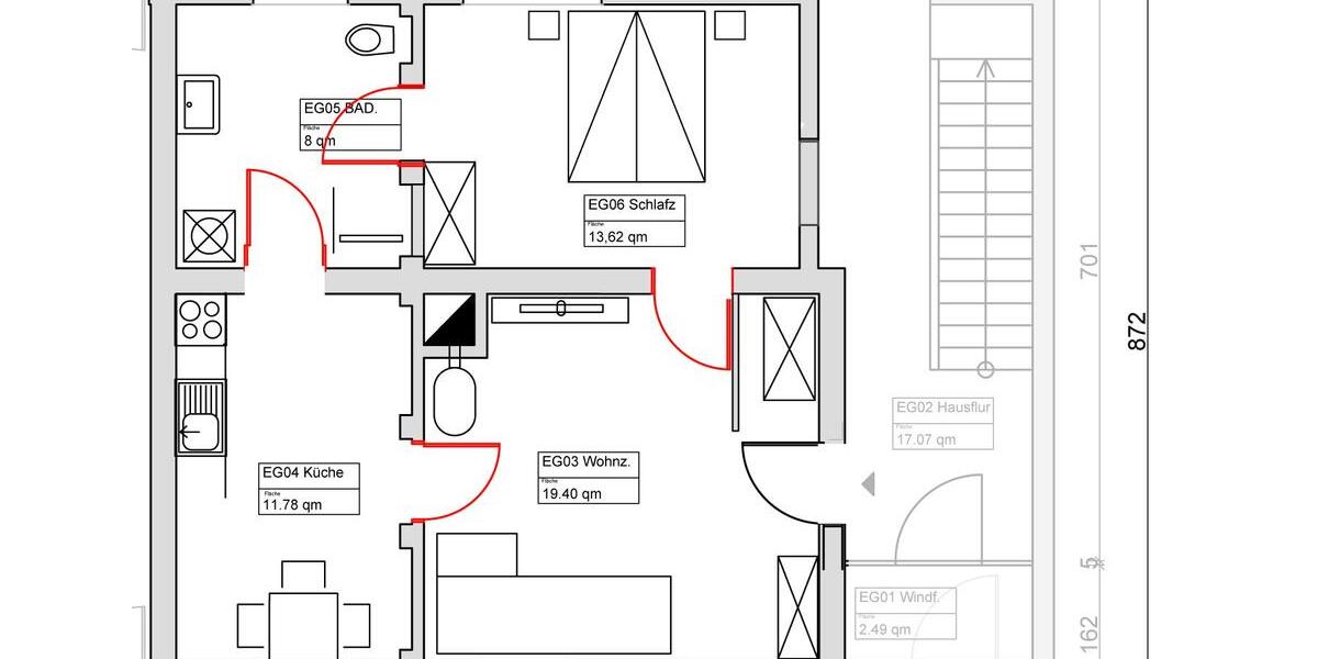 Erdgeschoßwohnung Herrnhut - 2 Zimmer, 51 m&sup2;, 465&euro; | Angebot:26344916
