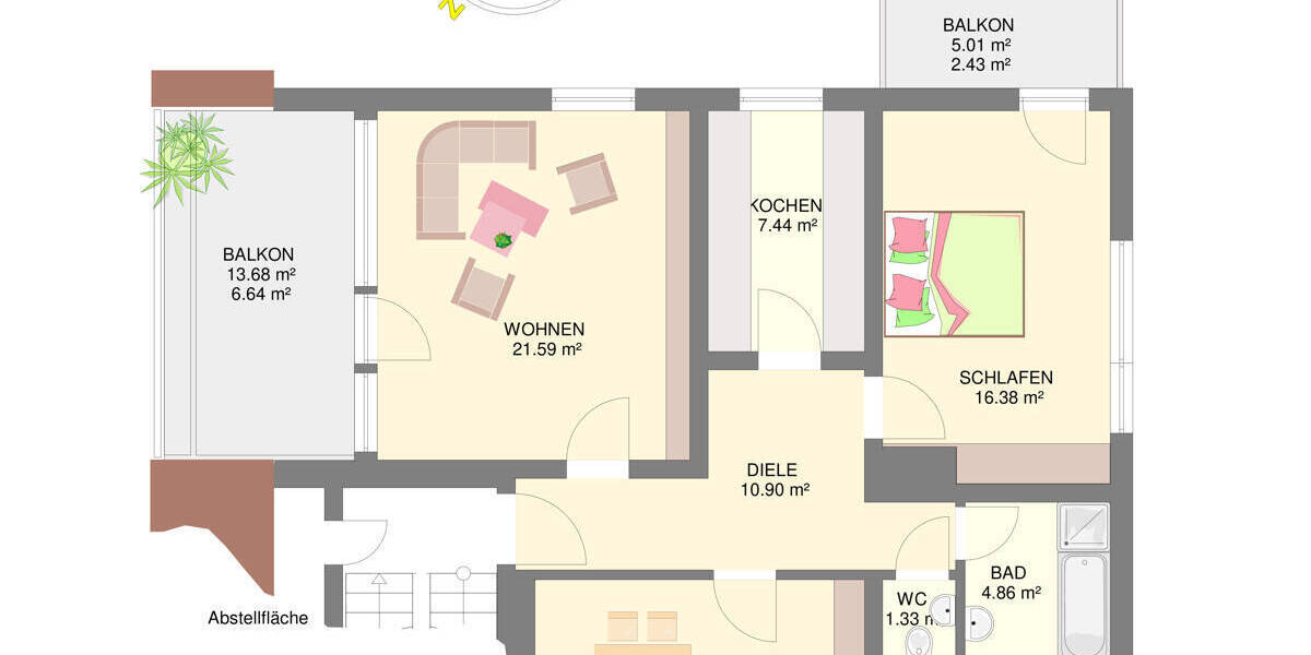 Etagenwohnung Geislingen an der Steige Geislingen - 3 Zimmer, 86 m&sup2;, 225.000&euro; | Angebot:26403629