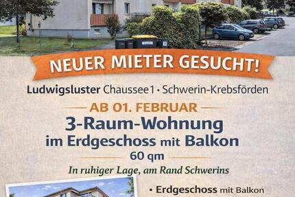 Moderne 3-Raum-Wohnung mit Balkon & Stellplatz | 60 qm Schwerin 3 zimmer