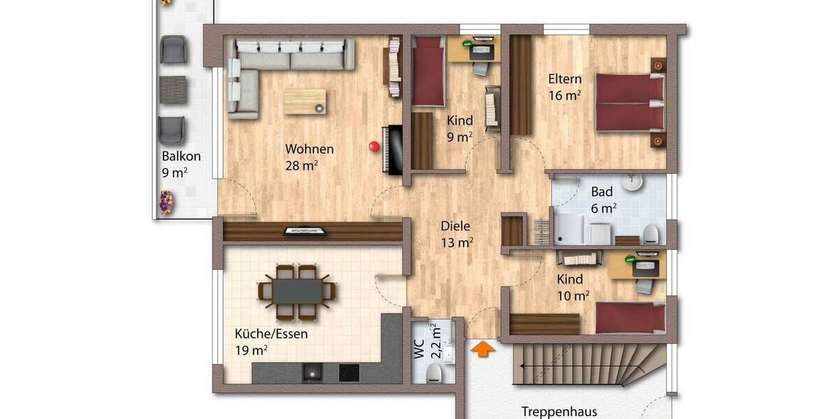 Etagenwohnung Olsberg Bigge - 4 Zimmer, 108 m&sup2;, 145.000&euro; | Angebot:26258034