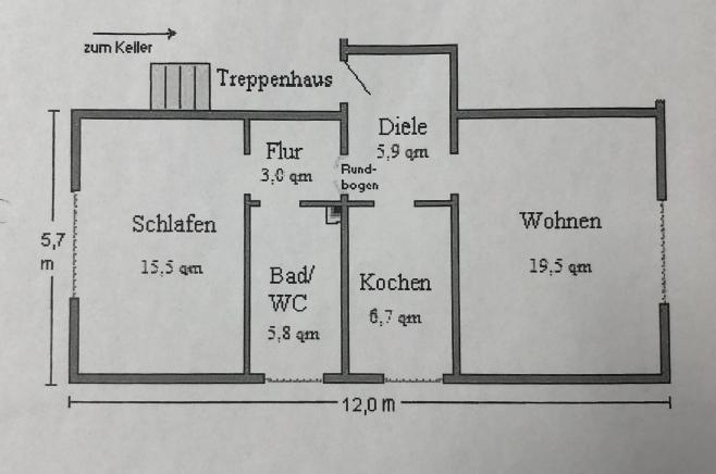 Hochparterre Dortmund Hörde - 2 Zimmer, 56 m&sup2;, 133.000&euro; | Angebot:26499496