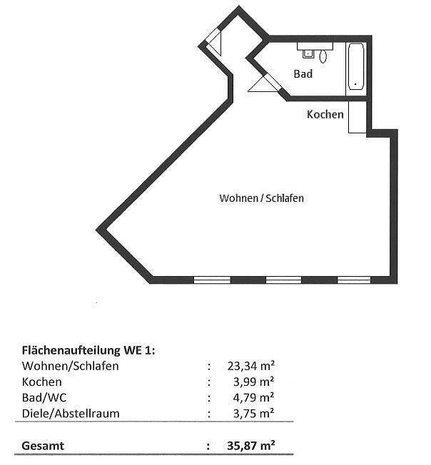 Tolle 1-Raumwohnung mit großem Wohnbereich! 1 zimmer