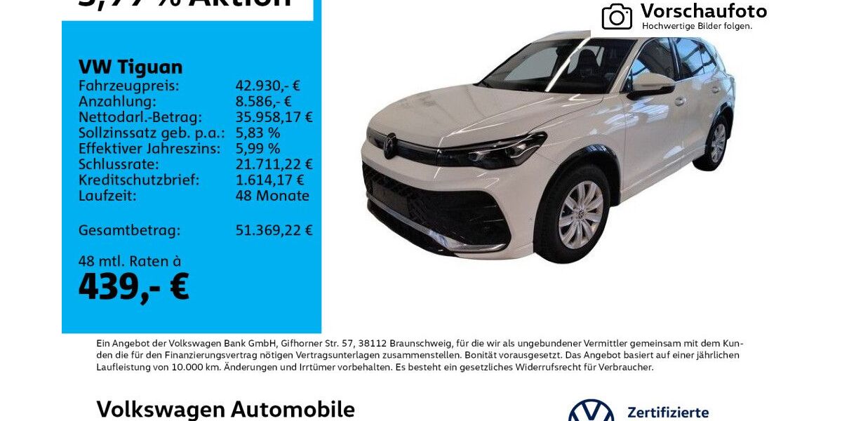 VW Tiguan 4.673 km 42.930 &euro; Leipzig 04277