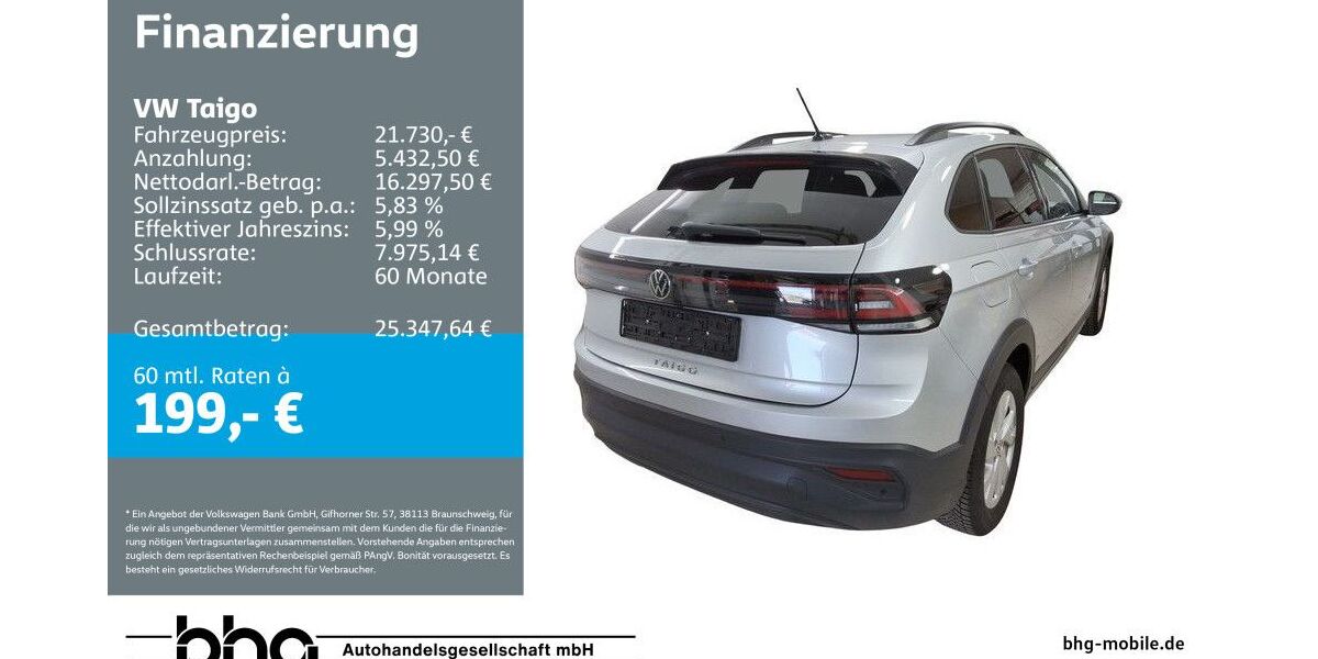 VW Taigo 5.527 km 21.730 &euro; Metzingen 72555