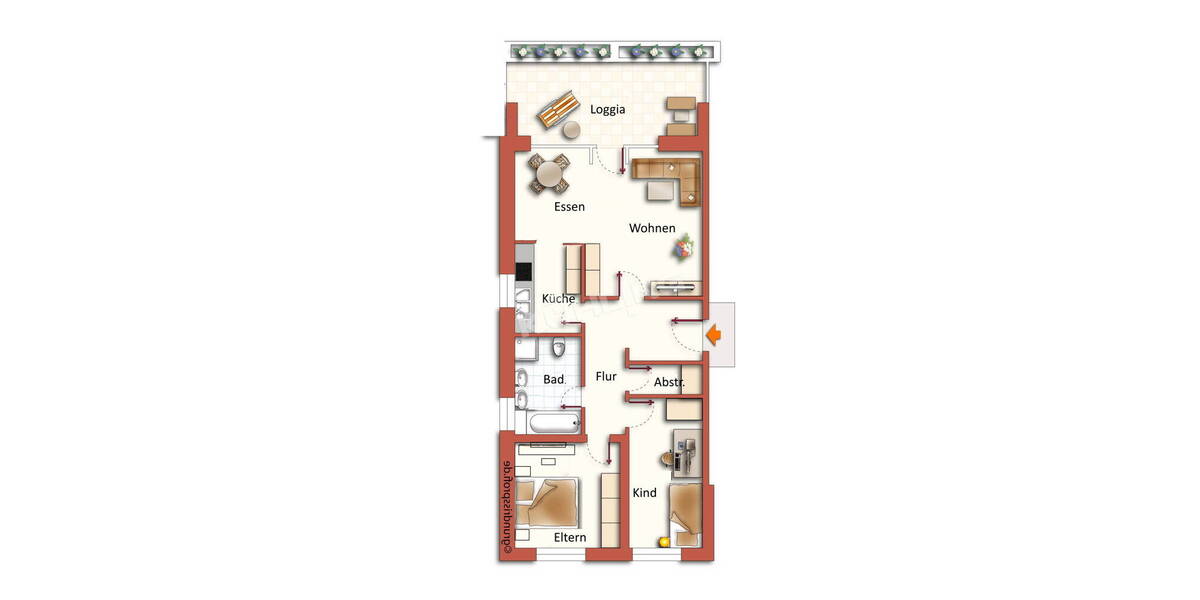 Etagenwohnung Vechta - 3 Zimmer, 83 m&sup2;, 169.000&euro; | Angebot:26695338
