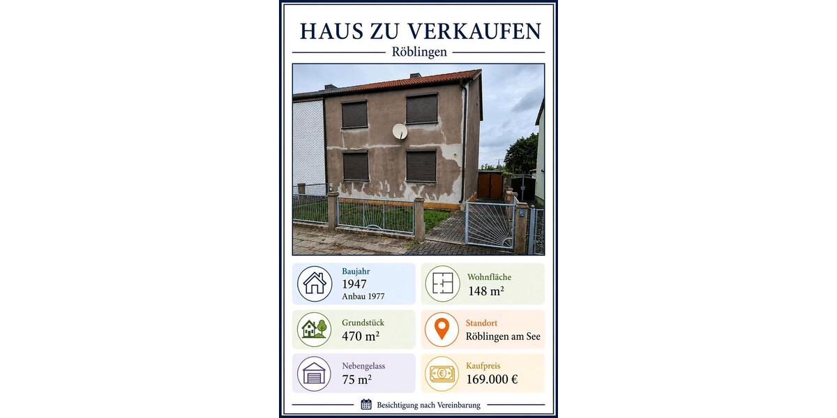 Doppelhaushälfte Seegebiet Mansfelder Land - 6.5 Zimmer, 148 m&sup2;, 169.000&euro; | Angebot:27027653